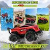 Remote Control Car RC Truck 1:16 Plus, 4WD Waterproof Amphibious RC Car All Terrain Pickup,2.4GHz Remote Monster Truck with 360 Rotating Standing Stunt Toy Car for Kids Boy Girl 4-7 8-12 Ages,Red view 2