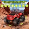 Remote Control Car RC Truck 1:16 Plus, 4WD Waterproof Amphibious RC Car All Terrain Pickup,2.4GHz Remote Monster Truck with 360 Rotating Standing Stunt Toy Car for Kids Boy Girl 4-7 8-12 Ages,Red view 4