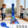 15 Ft Flexible Race Car Track Double Lane Rolls Up Racetrack Compact, Compatible with Diecast 1/64th Cars, Outdoor Flex Track Gift for Ages 3 & Up-Blue view 1