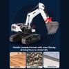 BICRKTOMXY 1:14 2.4G 4-in-1 Alloy RC Excavator with Bucket/Gripper/Drill Bit/Wood Gripper, 22CH RC Construction Vehicles with Dual Crawler & Realistic LED Lights Effects, Gifts for Adults Hobbyist view 4