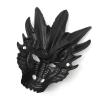 Half Face Dragon Mask,Poam Dragon Head Mask,Funny Dragons Headgear for Halloween Christmas Role-Play Party (Black) view 2