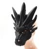 Half Face Dragon Mask,Poam Dragon Head Mask,Funny Dragons Headgear for Halloween Christmas Role-Play Party (Black) view 4