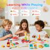 4 in 1 Color Dough Sets for Kids Ages 4-8,Kitchen Creation Toys with Ice Cream Maker,Noodle Maker,2-in-1 Hamburger&Cake Maker,Christmas Birthday Gifts for Boys Girls (16 Colorful Dough) view 2
