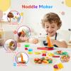 4 in 1 Color Dough Sets for Kids Ages 4-8,Kitchen Creation Toys with Ice Cream Maker,Noodle Maker,2-in-1 Hamburger&Cake Maker,Christmas Birthday Gifts for Boys Girls (16 Colorful Dough) view 4