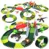 gearvibe Dinosaur Toys Race Track for Kids, 272PCS Flexible Race Car Track Set with Light & Sound Dino Cars, Create a Dino World Adventure, Easter Birthday Gifts for 3 4 5 6 7 Year Old Boys view 1