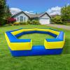 15FT Inflatable Yellow&Blue Gaga Ball Pit with Built-in Fan, Portable Sports Pit for Gaga Ball Games, Indoor & Outdoor Activities in Backyard, Park view 1