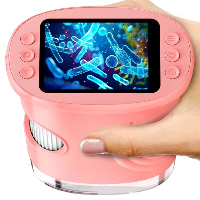 1000X Handheld Digital Microscope for Kids with 2.0" IPS Screen, Easter Gifts Portable STEM Science Lab Toy, Rechargeable Pocket Microscope Educational Gift for Boys & Girls Age 4-6 8-12, Pink