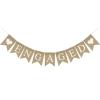 Engaged Banner Brown Burlap Sign Romantic Engagement Party Decorations Pre-Strung Heart Banner Garland Sign for Wedding Bridal Shower Party Backdrop Decorations view 1