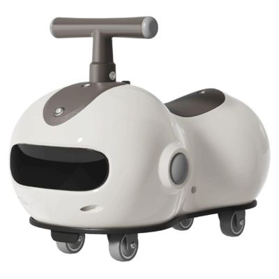 Swing car Peanut Shape Wiggle Car Music Light Anti-Rollover Swing Car Swing Silent Flash Wheel Whith Helmet Backpack Age 3 and Up Wiggle car(Mocha)