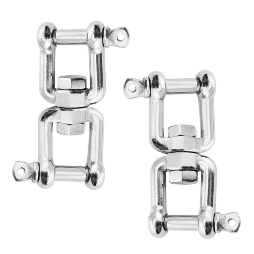 2 Pack Stainless steel fork rotating ring, 8-shaped universal ring, double release buckle, swing, hammock accessories, marine rigging
