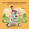 FVOJZQGD Toddler Push Foldable Tricycle with Canopy, 8 in 1 Balance Trike Baby Bike with Handle Toddler Tricycle for 1-3,Kids Folding Tricycles Chrismas and Birthday Gift for Boy and Girl Trike view 4