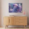 1000 Pcs Wooden Puzzle for Adults, Glowing Purples Jellyfish Dancing Among Bioluminescent Flowers, Brain-Teasing Ocean Fantasy Challenge, Party Events to Bring People Closer Together 20x28in view 2
