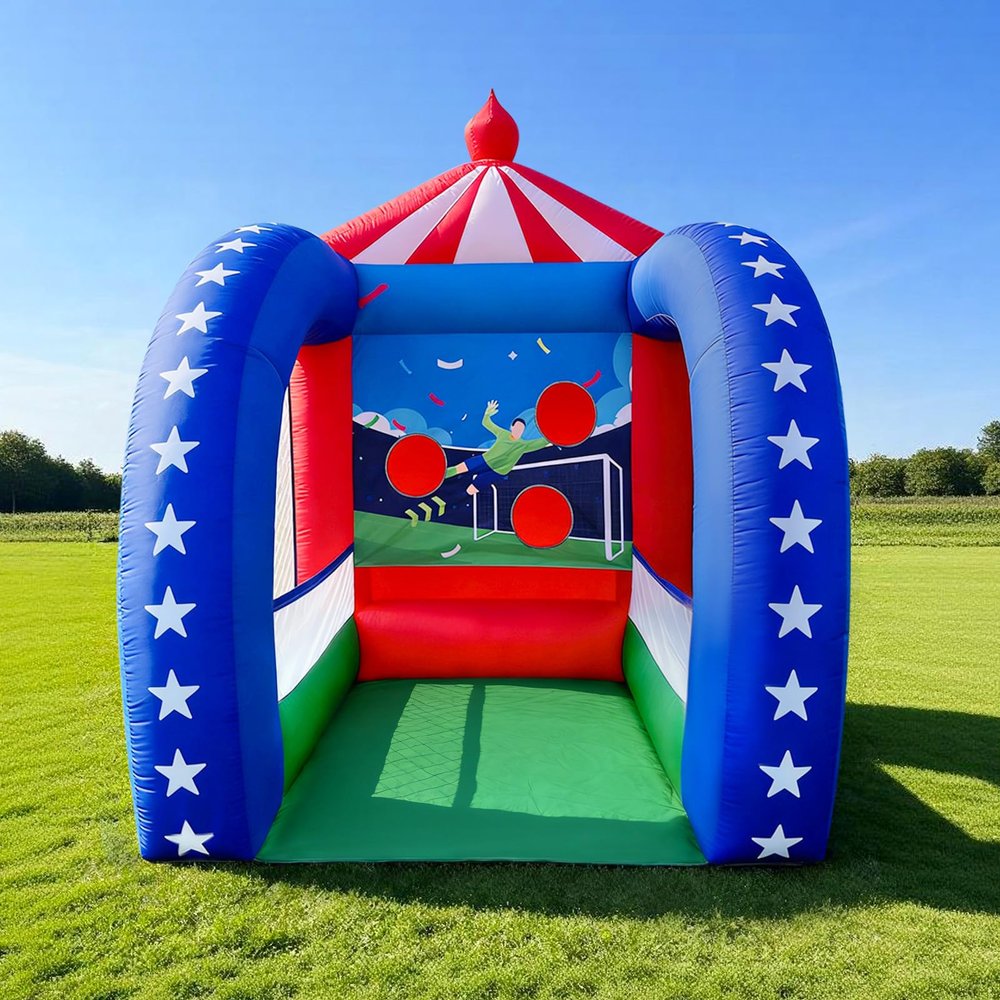 Sewinfla Inflatable Carnival Games  6.56.59FT, Built-in Blower, Quick-Inflate  Football Target (Quick-Inflate Outdoor & Indoor Football Game for Backyard Parties, Team Challenges & Event Fun)