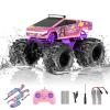 Amphibious Remote Control Car, 1:18 Pink Monster Truck Toys for Girls RC Cars, 2.4 GHz Waterproof RC Trucks, 4WD All Terrain Off-Road Pickup, Girls Christmas Birthday Gifts Presents Kids Toys Ages 6+ view 1