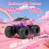 Amphibious Remote Control Car, 1:18 Pink Monster Truck Toys for Girls RC Cars, 2.4 GHz Waterproof RC Trucks, 4WD All Terrain Off-Road Pickup, Girls Christmas Birthday Gifts Presents Kids Toys Ages 6+ view 4