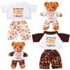 Civaner 2 Sets Fall Bear Clothes Outfit, Fit Most 12-16 Inch Bears Stuffed Animal Pajamas Plushie Clothes for Stuffed Animals, Beige and Mocha view 1
