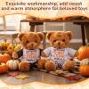 Civaner 2 Sets Fall Bear Clothes Outfit, Fit Most 12-16 Inch Bears Stuffed Animal Pajamas Plushie Clothes for Stuffed Animals, Beige and Mocha view 3