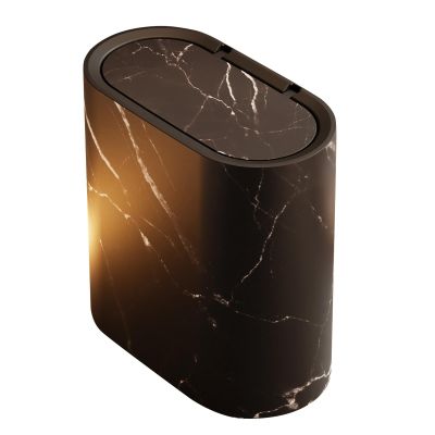 KELINFONG Mini Trash Can with Lid, 2.6 Gallons / 12 Liter Compact Small Plastic Slim Kitchen Garbage Can,Easy to Clean Durable Trash Bin for Kitchen,Bedroom,Bathroom,Compact Spaces,Office,Dorms