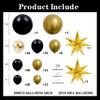 102pcs Black and Gold Balloon Garland Arch Kit with 2 Giant 3D Explosion Foil Stars, 18/12/10/5 Inch Metallic Latex & Confetti Balloons for 2026 Graduation, New Year Eve, Retirement Party view 2