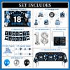 18th Birthday Decorations for Boys, 38Pcs 18 Birthday Boy Decorations Time To Adult Banner Backdrop, Happy 18th Birthday Tablecloth, 18 Year Old Boy Birthday Balloons Hanging Swirls Cake Toppers view 2
