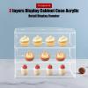 3-Tier Display Case, Display Cabinet with Rubber Rings, Freestanding Display Shelf for Bakery, Pastry, Jewelry, Collectibles view 4