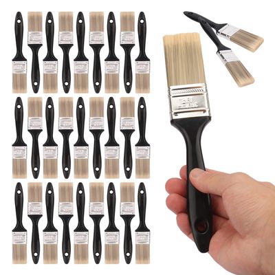40 Pack 1.5 Inch Flat Paint Brushes, A Professional Range of Wall Paint Brushes for Your Home or DIY Paint,Furniture,Deck,and Wall Trim KUKLIPJIM