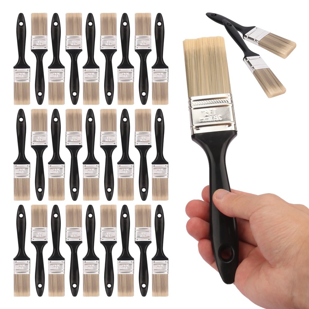 40 Pack 1.5 Inch Flat Paint Brushes, A Professional Range of Wall Paint Brushes for Your Home or DIY Paint,Furniture,Deck,and Wall Trim KUKLIPJIM