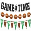 3 Pcs Football Banner Garland | No DIY - Pre-strung Game Time Football Party Banner | Birthday Party Decorations Bowl Game Indoor Decor view 1