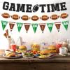 3 Pcs Football Banner Garland | No DIY - Pre-strung Game Time Football Party Banner | Birthday Party Decorations Bowl Game Indoor Decor view 2