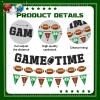 3 Pcs Football Banner Garland | No DIY - Pre-strung Game Time Football Party Banner | Birthday Party Decorations Bowl Game Indoor Decor view 4