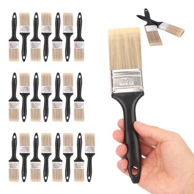 25 Pack 2 Inch Flat Paint Brushes, A Professional Range of Wall Paint Brushes for Your Home or DIY Paint,Furniture,Deck,and Wall Trim KUKLIPJIM
