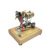 Steam Engine Model Building Kits, Single-Cylinder Four-Stroke Gasoline Engine with Pedal Start & Chain Drive, 45 Angle Motorcycle Style Engine Model for Science Experiment Display view 1