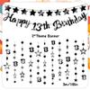 13th Birthday Decorations Banner Boys - 3 Pcs Balck Official Teenager Party Banner Glitter Twinkle Hanging Streamer for Boy Girls 13 Years Old Party Decor view 2