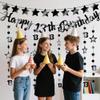 13th Birthday Decorations Banner Boys - 3 Pcs Balck Official Teenager Party Banner Glitter Twinkle Hanging Streamer for Boy Girls 13 Years Old Party Decor view 4