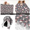Muishi Funny Penguins Skiing Baby Car Seat Canopy Nursing Cover for Newborn Car Seat Breastfeeding Covers Blanket Newborn Shower Gift view 2