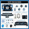 10th Birthday Decorations for Boys, 38Pcs 10 Birthday Boy Decorations Peace Out Single Digits Banner Backdrop, Happy 10th Birthday Tablecloth, 10 Year Birthday Balloons Hanging Swirls Cake Toppers view 2
