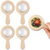 FairySandy Wooden Magnifying Glass Set of 4, Wood Natural Handheld Magnifier Wooden Learning Adventure Toy Reading Magnifier for Elderly, Outdoor Exploration, Reading, Crafts, Collectibles, 5 x 3 Inch view 1