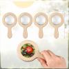 FairySandy Wooden Magnifying Glass Set of 4, Wood Natural Handheld Magnifier Wooden Learning Adventure Toy Reading Magnifier for Elderly, Outdoor Exploration, Reading, Crafts, Collectibles, 5 x 3 Inch view 2