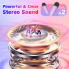 Mini Karaoke Machine, Portable Bluetooth Speaker with 2 Wireless Microphones for Kids & Adults, Karaoke Microphone with LED Lights, Gifts for Girls & Boys_Purple view 2