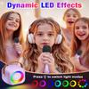 Mini Karaoke Machine, Portable Bluetooth Speaker with 2 Wireless Microphones for Kids & Adults, Karaoke Microphone with LED Lights, Gifts for Girls & Boys_Purple view 4