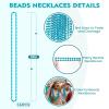 SHAOQINLIN 144 PCS Teal Bead Necklaces, Teal Mardi Gras Beads Necklaces Turquoise Party Beads Necklace Bulk Oval Beaded Necklaces for Mardi Gras, Christmas, School Spirit Day Party Favors view 2