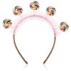 UPKOCH Lollipop Candy Headband for Women Kids, Pink Tulle Hair Accessories for Candyland Costume, Kawaii Sweet Birthday Party Headpiece, Halloween Holiday Photo Props for Daily Wear and Celebrations view 1
