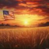 1000 PCS of Adult Wooden Puzzle The American Flag in The Sun, a Calming Rewarding Artistic Challenge, Pieces Fit Together Perfectly, Enjoy Solving Process, Gifts for Friends and Family 20x28in view 1