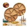 Puzzle Serving Tray Wood Food, Funny Food Wooden Plates with 8 Removable Compartments, Dry Fruit Snack Plate for Fruits, Nuts, Meats, Dips, for Coffee Table, Living Room, Kitchen (2Pcs) view 1