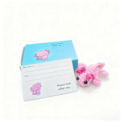 WENGIFT Mini Axolotl Gift Crochet Gift for Teen Boy Girl Birthday Gift for Boyfriend Girlfriend Her or Him for Niece, Nephew, Daughter or Cousin