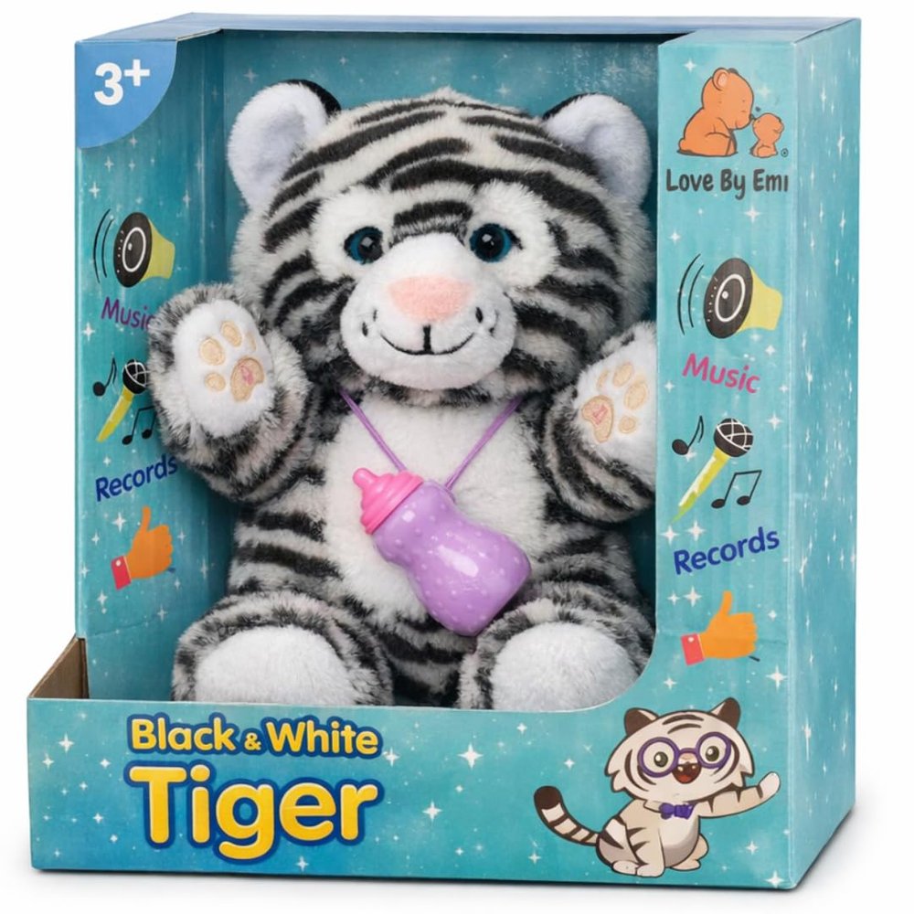 Love By Emi Interactive Recording Plush Toy for Toddlers Press to Record & Play, Touch-Activated Sound Play, Fun Songs & Voice Playback, Soft Playmate for Engagement & Creative Play