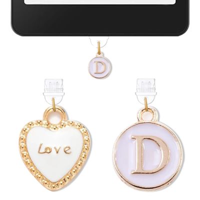 2PCS Initial Letter K Type D Dust Plug Charms Compatible with Kindle USB C