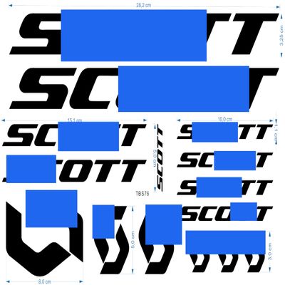 Black Racing and Mountain Bike Frame Stickers Compatible with Scott TBS76