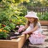 Seedypop Kids Gardening Tool Set Toys - 8 Pieces Quality Garden Kit for Toddlers & Kids with Shovels, Rake, Watering Can, Hat, Apron, Gloves & Storage Bag (Pink Flower) view 4