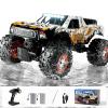 1:10 Amphibious Remote Control Car, 2.4 GHz Waterproof Monster Truck Toys RC Cars, 4WD All Terrain Off-Road Pickup RC Trucks , 2 Batteries 60Mins Play, Kids Toy Gift for Adults Kids Boys Girls view 1